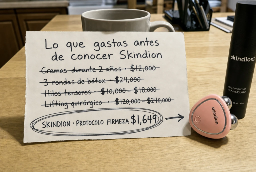 Lo que gastas antes de conocer Skindion, tachado uno a uno, frente al Protocolo Firmeza de $1,649